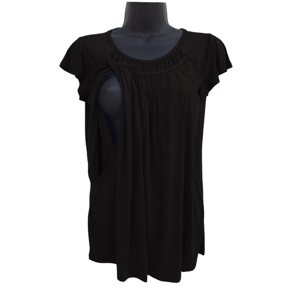NEW Black Flowy Maternity Nursing Top